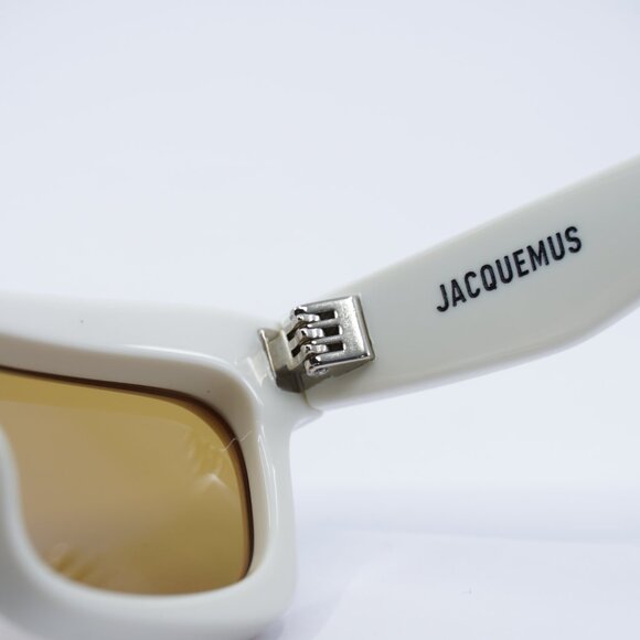 Jacquemus SALON JAC/62 C3 Sunglasses White Rectangle Frame, Brown Lenses main image 10